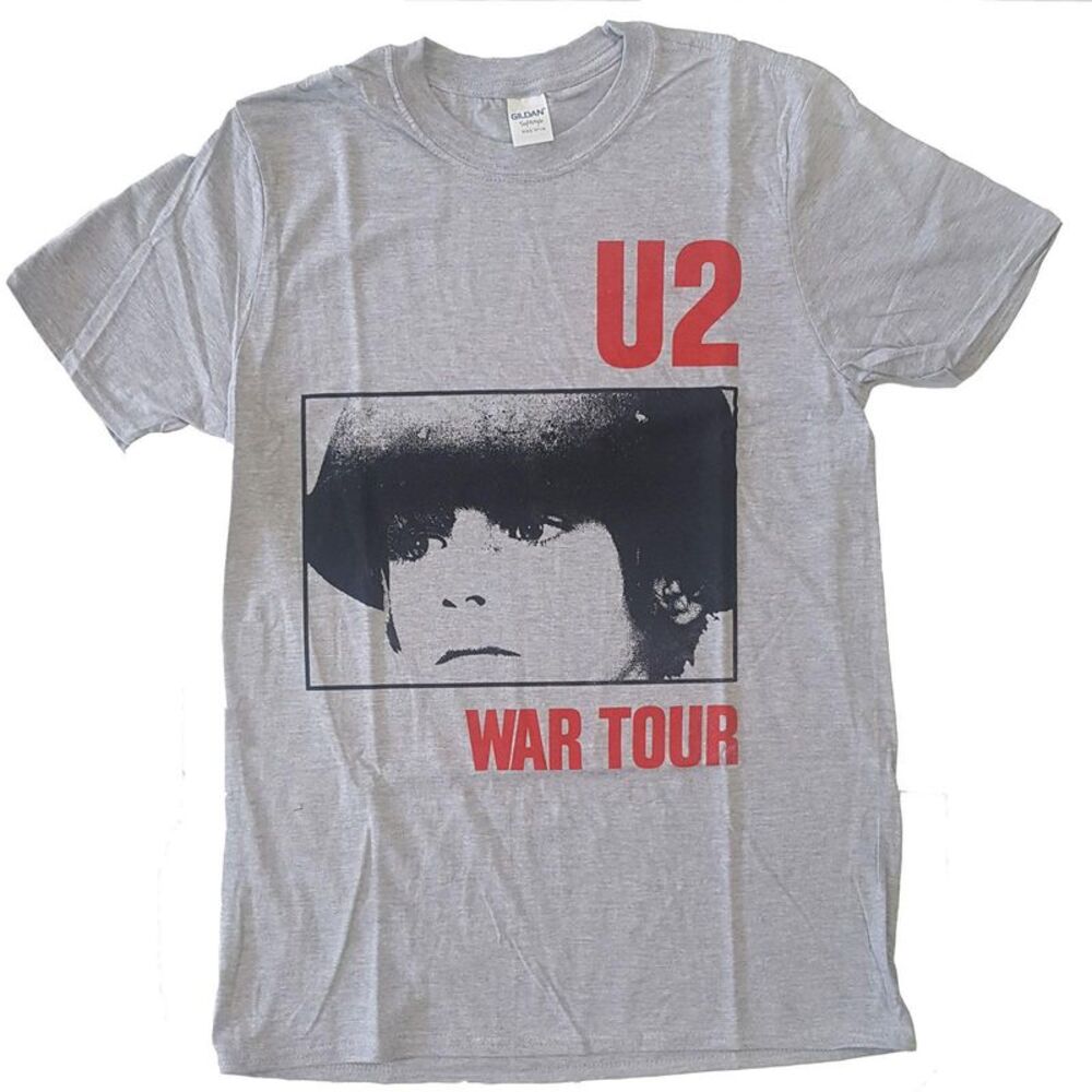 U2 Unisex Adult War Tour Cotton T-Shirt / Gray